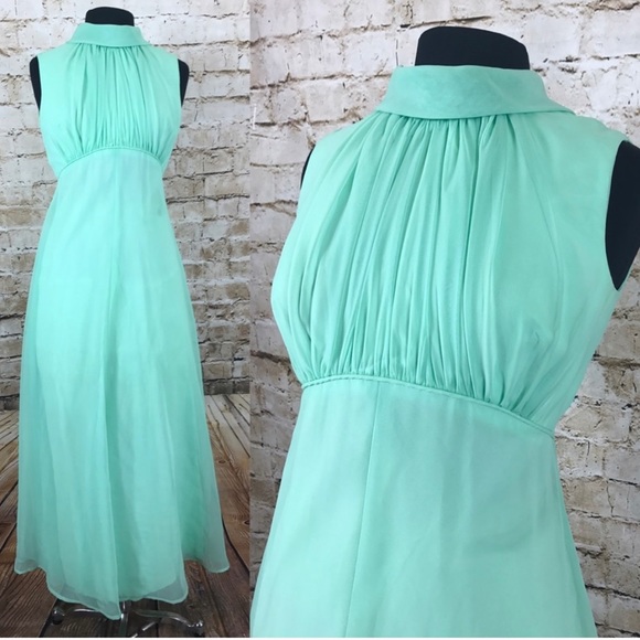 Mint green vintage full length gown union made